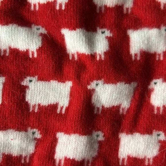 Rowing Blazers Warm & Wonderful Red 100% Wool Diana Fitted Sheep Sweater XL - Picture 11 of 13